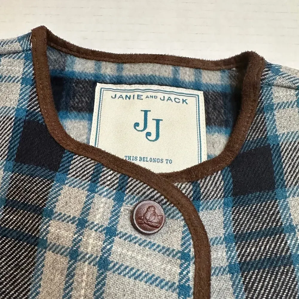 Janie and Jack Girl's Grey Plaid Riding Cape sz 6-12 months Equestrian
